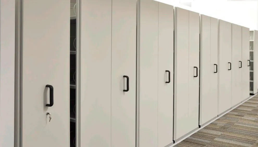 Grey coloured Storage Compactor with 16 bays.