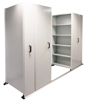 A Compactus Unit with 5 storage levels within each bay.