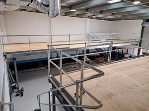 Two free-standing mezzanines in a Sydney warehouse.